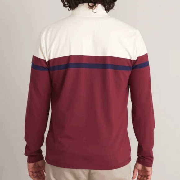 Marine Layer x Lost & Found Cordovan Natural Quarter Zip Pullover Top - Picture 5 of 5